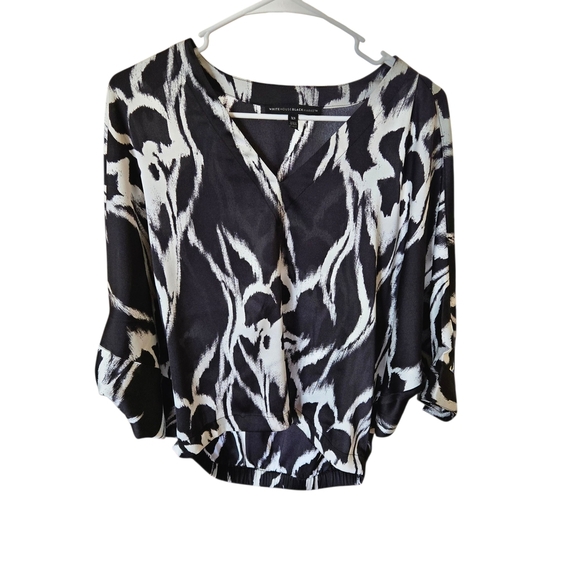 White House Black Market Black and White Blouse - Picture 2 of 10